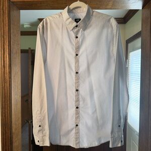 H&M White Dress Shirt With Black Polka Dots